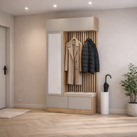 Прихожая Руэлла центральная секция дуб крафт золотой / кашемир