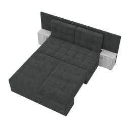 Диван-кровать с тумбами Даллас-М ввелюр джоя 018 графит / ЛДСП бетон пайн белый новая упаковка