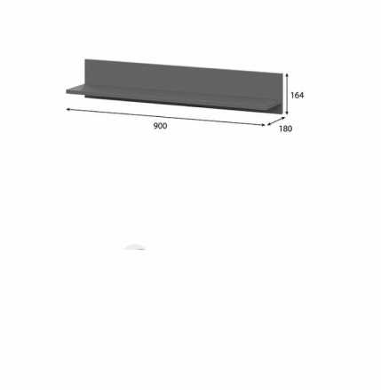Полка навесная Денвер 900х164х180мм Графит серый