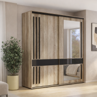 Шкаф-купе Крафт-8 дуб каньон / лакобель черный