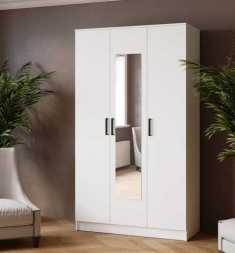Шкаф комбинированный Ларс 1200х2100х510мм с зеркалом белый