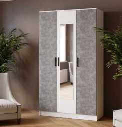 Шкаф комбинированный Ларс 1200х2100х510мм с зеркалом белый/ателье светлое