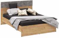 Кровать для спальни Асти 1400 мм дуб крафт золотой/ателье светлое каркас