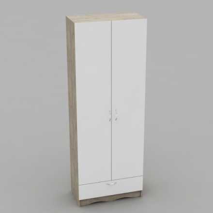 Мелисса Модуль 7 Шкаф с 1 ящиком и штангой Дуб эндгрей / Белый снег