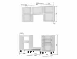 Кухня Сканди 1,6м комплектация №3 белый / бетон пайн светлый