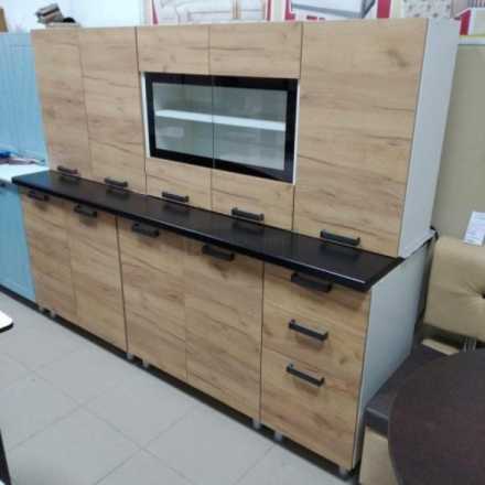 Кухня Крафт 2,0м ЛДСП столешница 2,0м черный янтарь