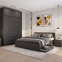 Модульный спальный гарнитур Симпл лдсп графит