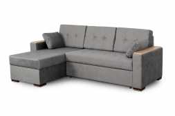 Угловой диван Монако-1 (2380х1520х860мм) велюр Лана серый