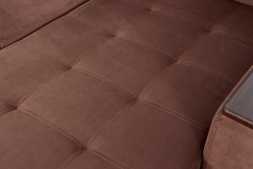 Угловой диван Монако-1 (2380х1520х860мм) велюр Мора темно-коричневый