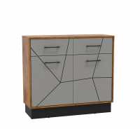 Комод 54.07 Гамма (ширина 1000мм) таксония / черный / ПВХ грей