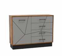 Комод 54.08 Гамма (ширина 1200) таксония / черный / ПВХ грей