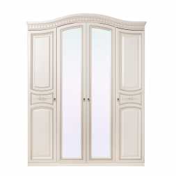 Шкаф 4х дверный Николь 1760х2350х560мм Ясень жемчужный / Ваниль