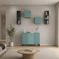 Модульная гостиная Сириния серый графит / МДФ бриз