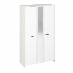 Шкаф 3-х дверный с зеркалом Дублин ШК-1200 крафт белый / белый