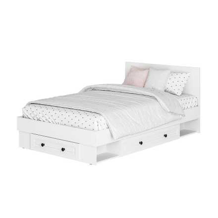 Кровать 1,2 Софт КР-06 (120х200см) белый/эмаль белая F26
