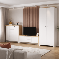 Гостиная Теодора белый / дуб крафт