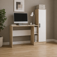 Компьютерный стол СКМ-2 дуб сонома/белый