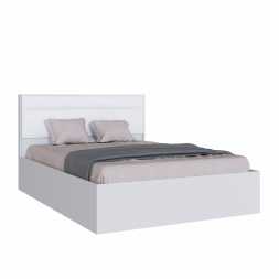Спальня Леньяна кровать 1,4 белый/велюр белый с подъемным механизмом