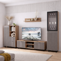 Гостиная Олива модульная 3,0м дуб каньон / мдф MF14 муссон софт композиция № 2