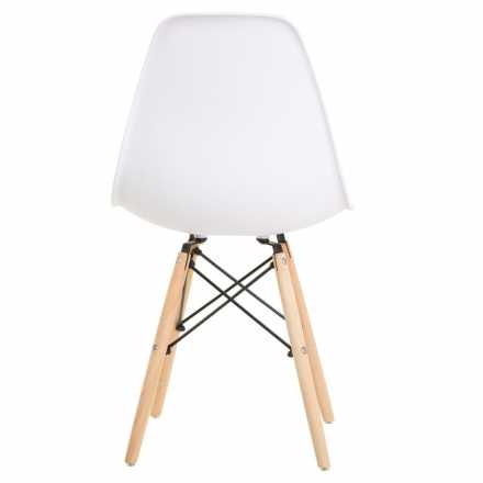 Комплект 4 стула Eames пластик белый ножки бук