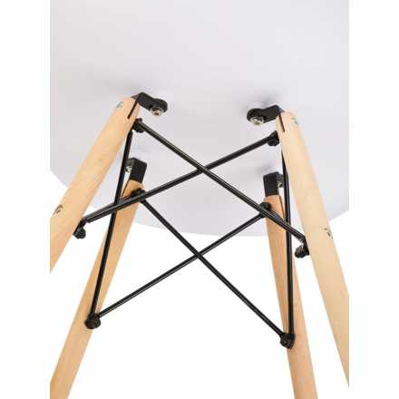 Комплект 4 стула Eames пластик белый ножки бук
