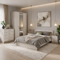 Спальный гарнитур Гармония дуб крафт белый/дуб крафт серый