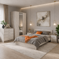 Спальный гарнитур Гармония дуб крафт белый/дуб крафт серый