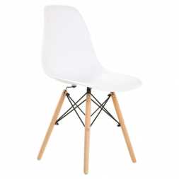 Стула Eames пластик белый ножки бук