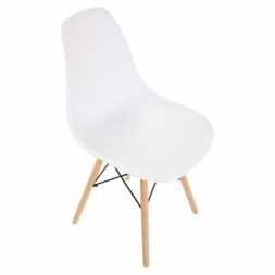 Стула Eames пластик белый ножки бук