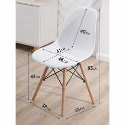 Стула Eames пластик белый ножки бук