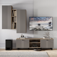 Гостиная Олива модульная 2160х1700х376мм дуб каньон/MF14 муссон софт