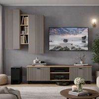 Гостиная Олива 2,2м дуб каньон/MF14 муссон софт модульная