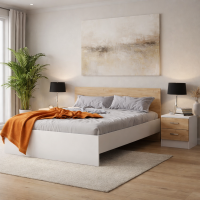 Спальный гарнитур Ронда белый / дуб крафт золотой