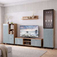 Гостиная Олива 3,0м дуб каньон / мдф MF11 шарли бриз 