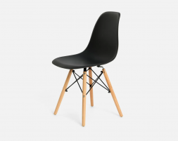 Комплект 4 стула Eames пластик черный ножки бук