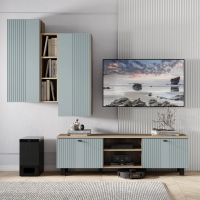 Гостиная Олива модульная 2160х1700х376мм дуб каньон/MF11 шарли бриз