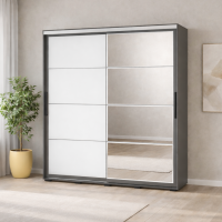 Шкаф-купе Крафт-6 (2,0м) графит / лакобель белый