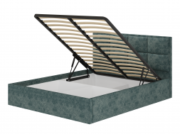 Интерьерная кровать 160х200см Линда КР-16 ткань Морская волна каркас