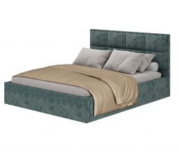 Интерьерная кровать 160х200см Линда КР-16 ткань Морская волна каркас