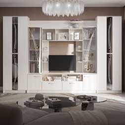 Венеция гостиная 3400х2200х532 мм лдсп ясень белый