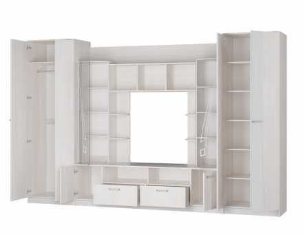 Венеция гостиная 3400х2200х532 мм лдсп ясень белый