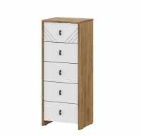 Комод 5 ящиков Байкал (402х1030х331мм) лдсп (SAFE) Дуб Золотой / Белый матовый МР