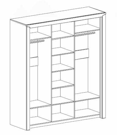 Соренто Шкаф 3 дверный с раздвижными дверями дуб бонифаций