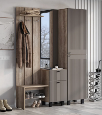 Прихожая Олива с пеналом (1500х2016х372мм) дуб каньон / муссон софт MF14