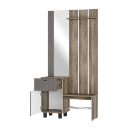 Прихожая Олива с пеналом (1500х2016х372мм) дуб каньон / муссон софт MF14