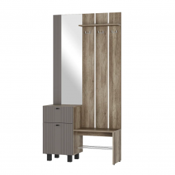 Прихожая Олива с пеналом (1500х2016х372мм) дуб каньон / муссон софт MF14