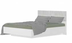 Кровать парящая Ева 160х200см настил лдсп белый / бетон