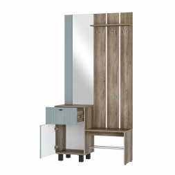 Прихожая Олива с пеналом (1500х2016х372мм) дуб каньон / мдф шарли бриз MF 11