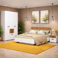 Спальный гарнитур Ева лдсп белый / дуб крафт