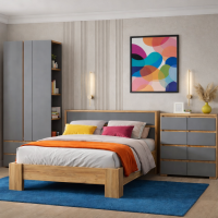 Модульная спальня Хелен дуб крафт золото / графит